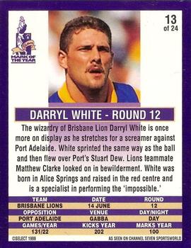 1999 Cadbury Classic Grabs 98 #13 Darryl White Back